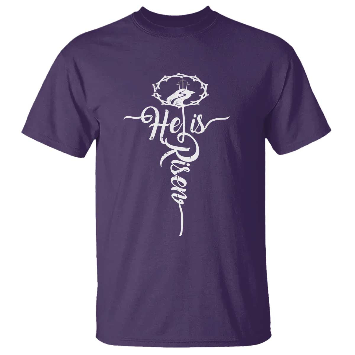 Easter He Is Risen T Shirt - Christian Easter Day Religious Cross TS11 Purple Print Your Wear