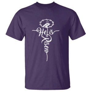 Easter He Is Risen T Shirt - Christian Easter Day Religious Cross TS11 Purple Print Your Wear