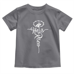 Easter He Is Risen Toddler T Shirt Christian Easter Day Religious Cross TS11 Charcoal Print Your Wear
