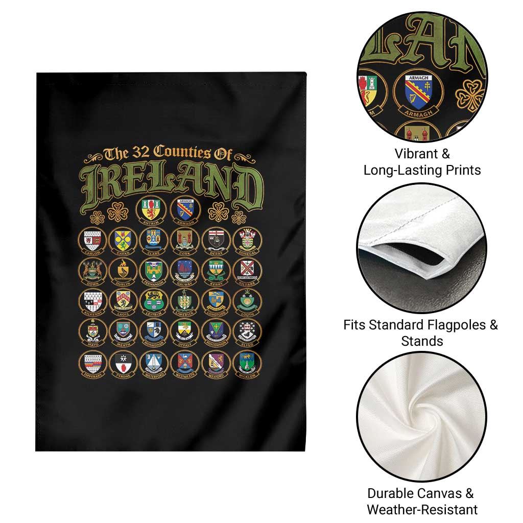 The 32 Counties Of Ireland Garden Flag Irish Pride Heritage Vintage Celtic Shamrock TS11 Print Your Wear