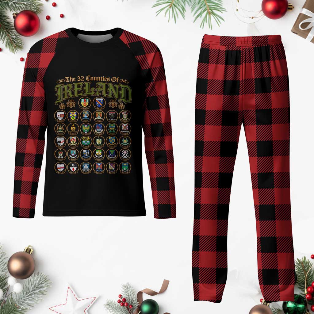 The 32 Counties Of Ireland Plaid Pajama Set Irish Pride Heritage Vintage Celtic Shamrock TS11 Buffalo Plaid Print Your Wear