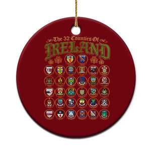 The 32 Counties Of Ireland Ceramic Ornament Irish Pride Heritage Vintage Celtic Shamrock TS11 1pc Red Print Your Wear