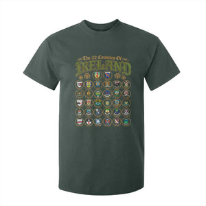 The 32 Counties Of Ireland T Shirt For Kid Irish Pride Heritage Vintage Celtic Shamrock TS11 Dark Forest Green Print Your Wear