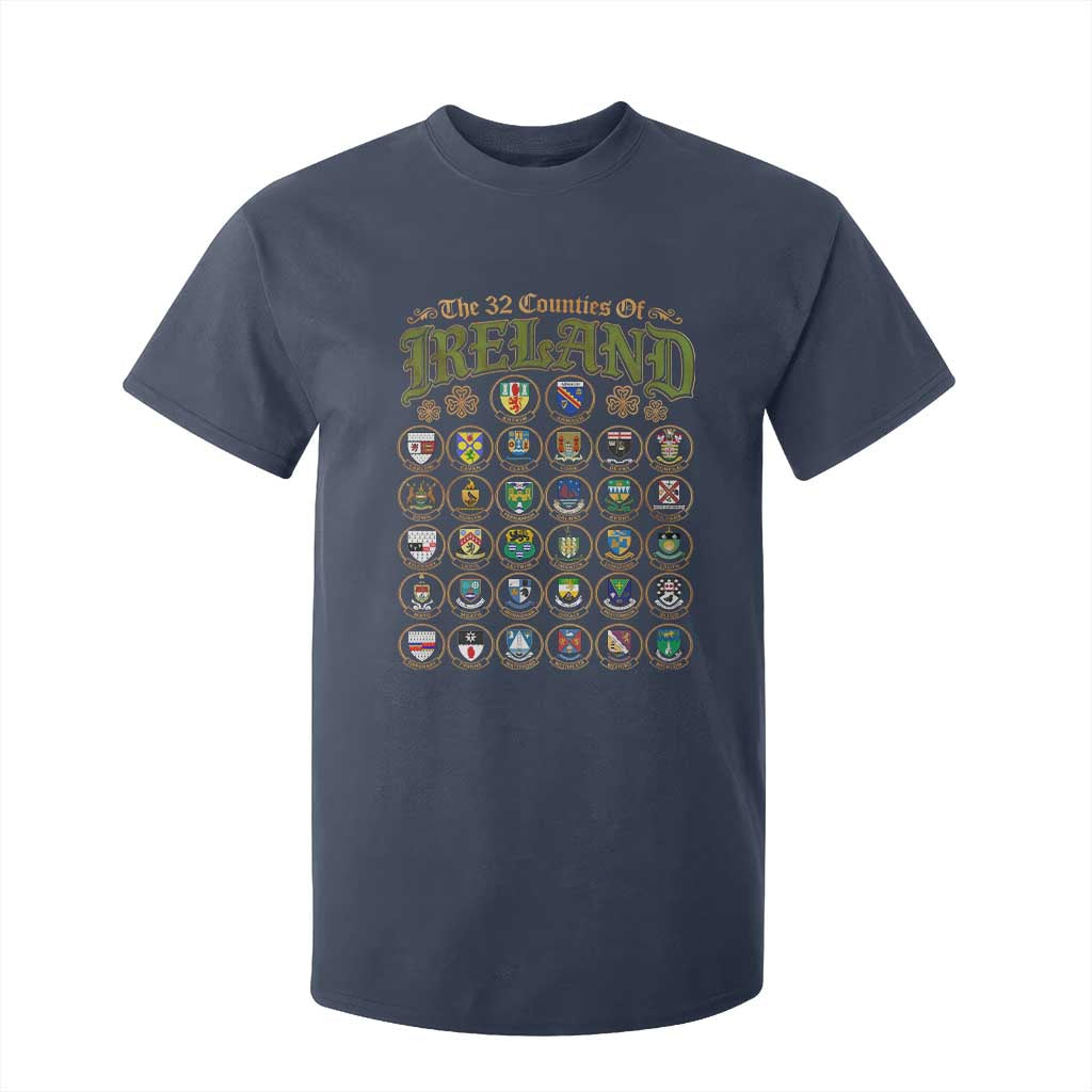 The 32 Counties Of Ireland T Shirt For Kid Irish Pride Heritage Vintage Celtic Shamrock TS11 Navy Print Your Wear