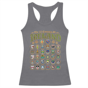The 32 Counties Of Ireland Racerback Tank Top Irish Pride Heritage Vintage Celtic Shamrock TS11 Charcoal Print Your Wear