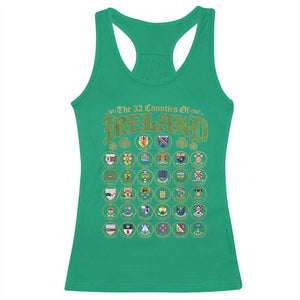 The 32 Counties Of Ireland Racerback Tank Top Irish Pride Heritage Vintage Celtic Shamrock TS11 Irish Green Print Your Wear