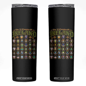 The 32 Counties Of Ireland Skinny Tumbler Irish Pride Heritage Vintage Celtic Shamrock TS11 Black Print Your Wear