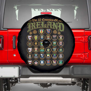 The 32 Counties Of Ireland Spare Tire Cover Irish Pride Heritage Vintage Celtic Shamrock TS11 Black Print Your Wear