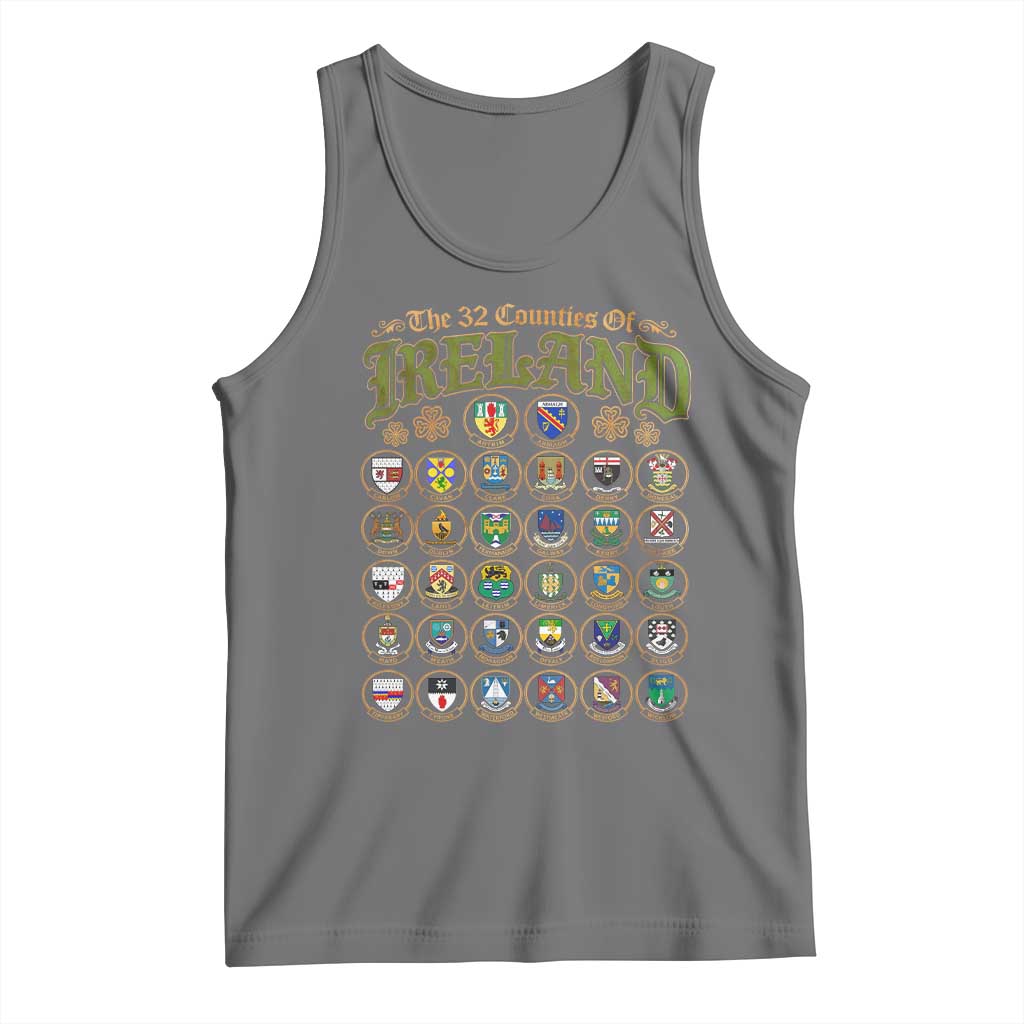 The 32 Counties Of Ireland Tank Top Irish Pride Heritage Vintage Celtic Shamrock TS11 Black Heather Print Your Wear