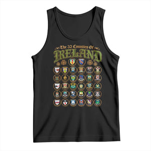 The 32 Counties Of Ireland Tank Top Irish Pride Heritage Vintage Celtic Shamrock TS11 Black Print Your Wear