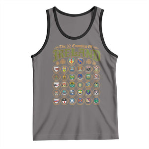 The 32 Counties Of Ireland Tank Top Irish Pride Heritage Vintage Celtic Shamrock TS11 Deep Heather Black Print Your Wear