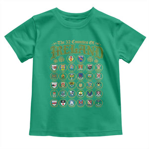 The 32 Counties Of Ireland Toddler T Shirt Irish Pride Heritage Vintage Celtic Shamrock TS11 Irish Green Print Your Wear