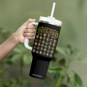 The 32 Counties Of Ireland Tumbler With Handle Irish Pride Heritage Vintage Celtic Shamrock TS11 Print Your Wear