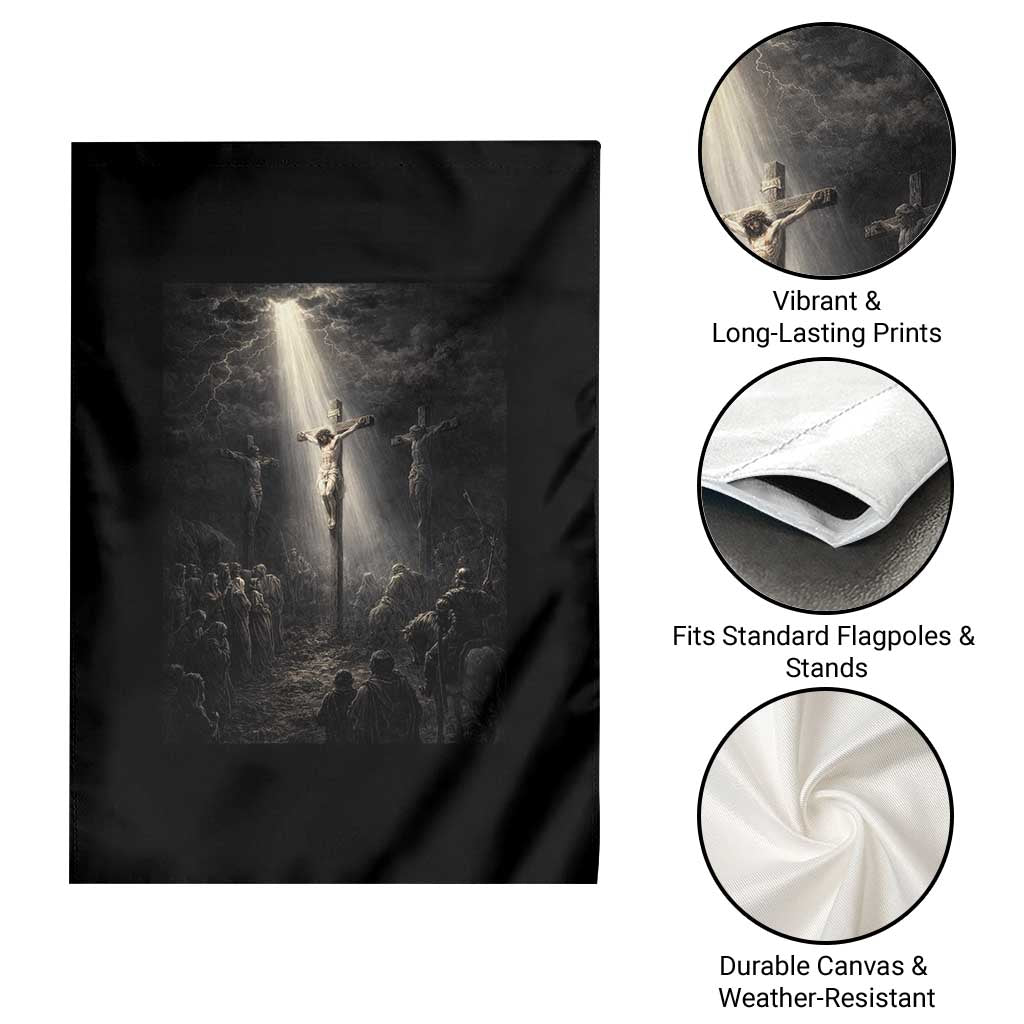 Jesus Christ Crucifixion Scene Religious Christian Easter Garden Flag TS11 Print Your Wear