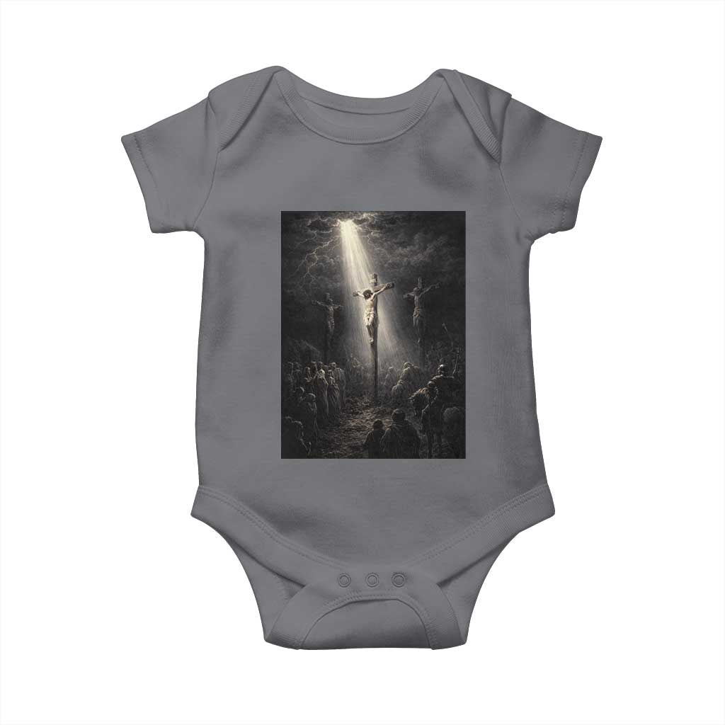 Jesus Christ Crucifixion Scene Religious Christian Easter Baby Onesie TS11 Charcoal Print Your Wear