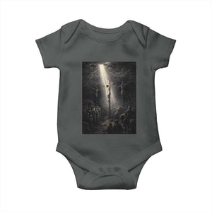 Jesus Christ Crucifixion Scene Religious Christian Easter Baby Onesie TS11 Dark Heather Print Your Wear