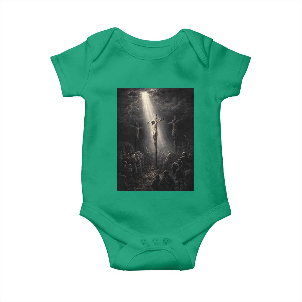 Jesus Christ Crucifixion Scene Religious Christian Easter Baby Onesie TS11 Irish Green Print Your Wear