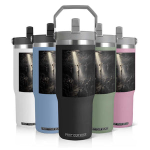 Jesus Christ Crucifixion Scene Religious Christian Easter Flip Straw Tumbler TS11 Print Your Wear