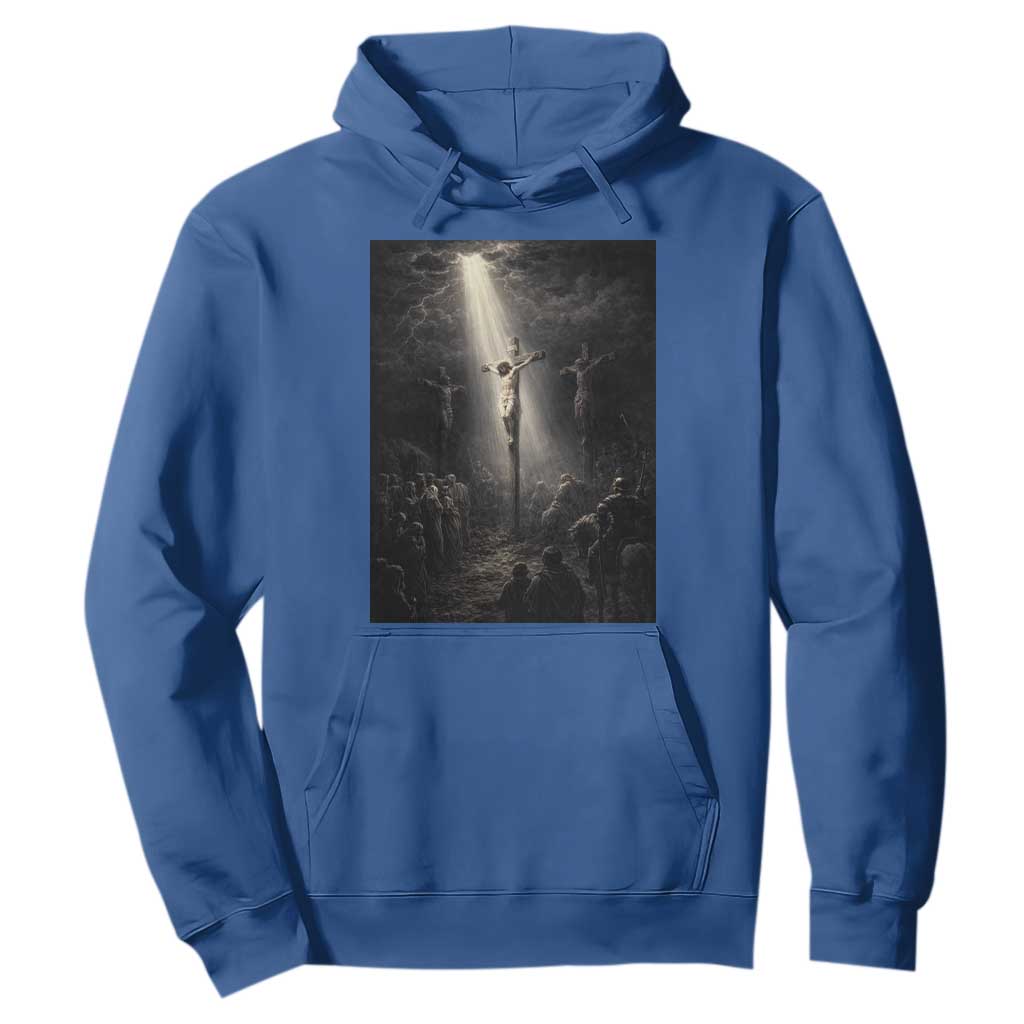 Jesus Christ Crucifixion Scene Religious Christian Easter Hoodie TS11 Royal Blue Print Your Wear