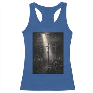 Jesus Christ Crucifixion Scene Religious Christian Easter Racerback Tank Top TS11 Royal Blue Print Your Wear