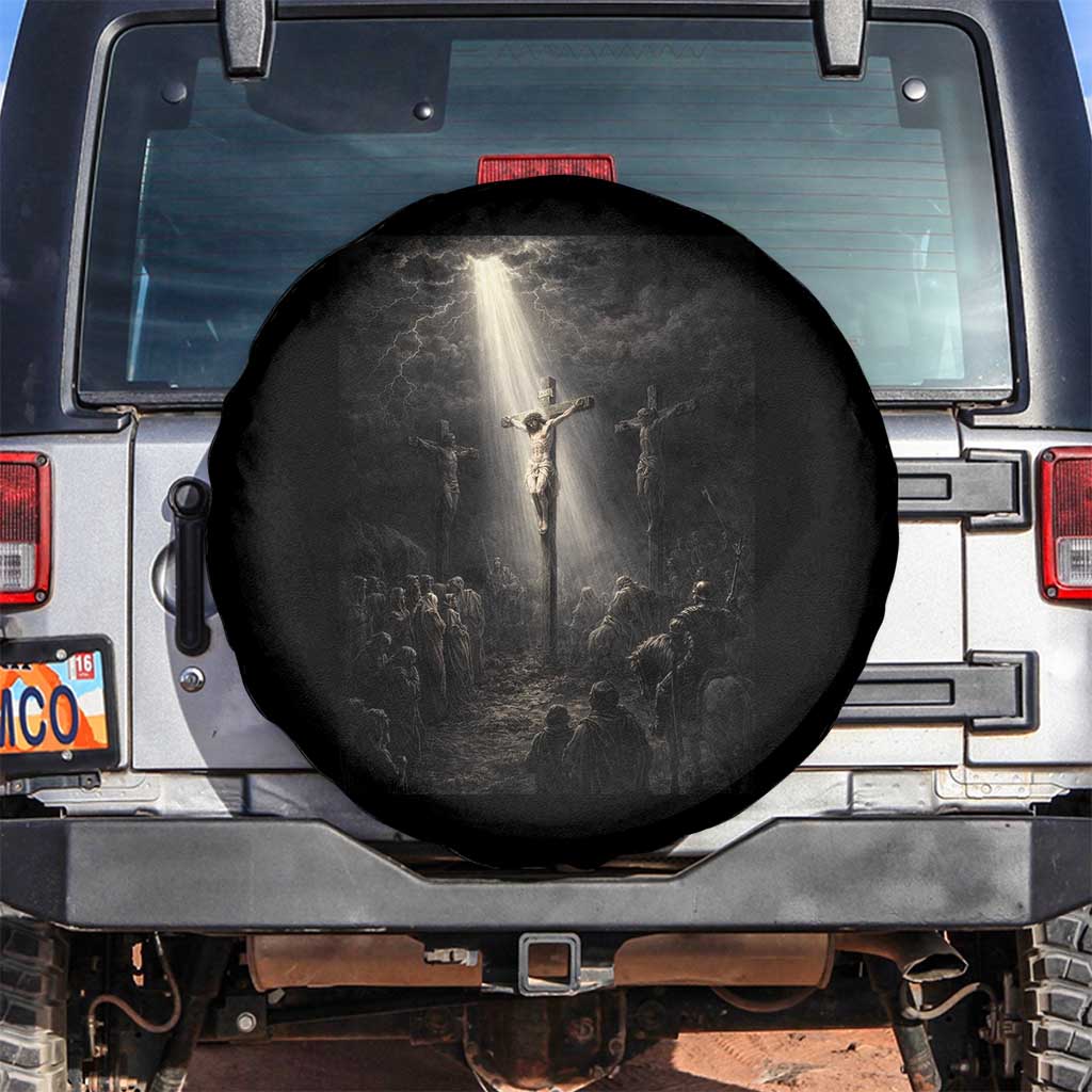 Jesus Christ Crucifixion Scene Religious Christian Easter Spare Tire Cover TS11 No hole Black Print Your Wear