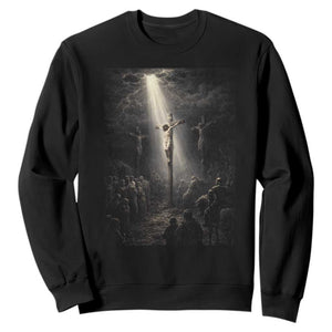 Jesus Christ Crucifixion Scene Religious Christian Easter Sweatshirt TS11 Black Print Your Wear
