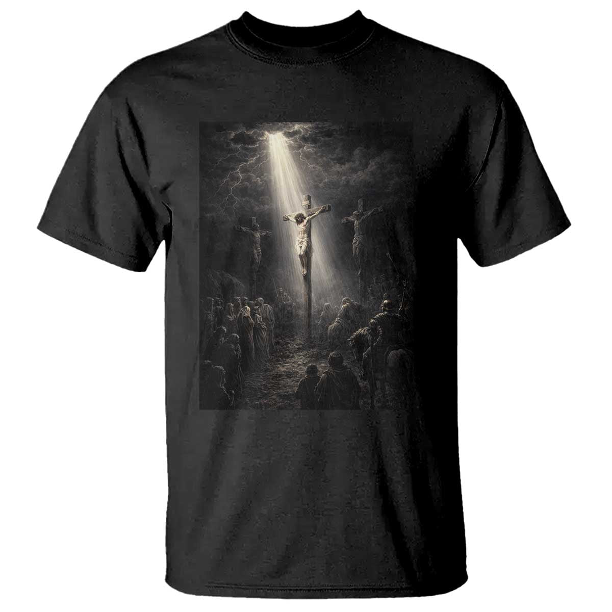 Jesus Christ Crucifixion Scene Religious Christian Easter T Shirt TS11 Black Print Your Wear