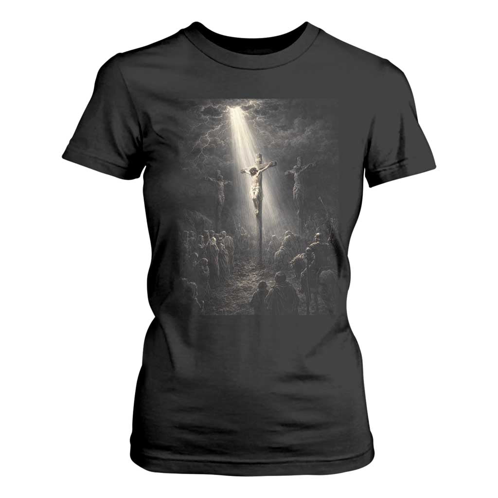 Jesus Christ Crucifixion Scene Religious Christian Easter T Shirt For Women TS11 Black Print Your Wear