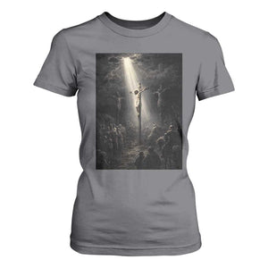 Jesus Christ Crucifixion Scene Religious Christian Easter T Shirt For Women TS11 Charcoal Print Your Wear