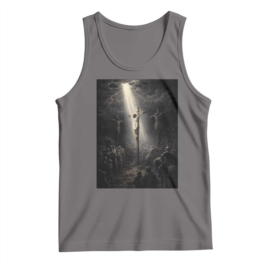 Jesus Christ Crucifixion Scene Religious Christian Easter Tank Top TS11 Deep Heather Print Your Wear