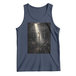 Jesus Christ Crucifixion Scene Religious Christian Easter Tank Top TS11 Navy Print Your Wear