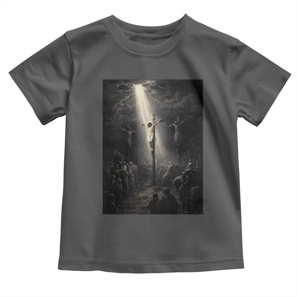 Jesus Christ Crucifixion Scene Religious Christian Easter Toddler T Shirt TS11 Dark Heather Print Your Wear
