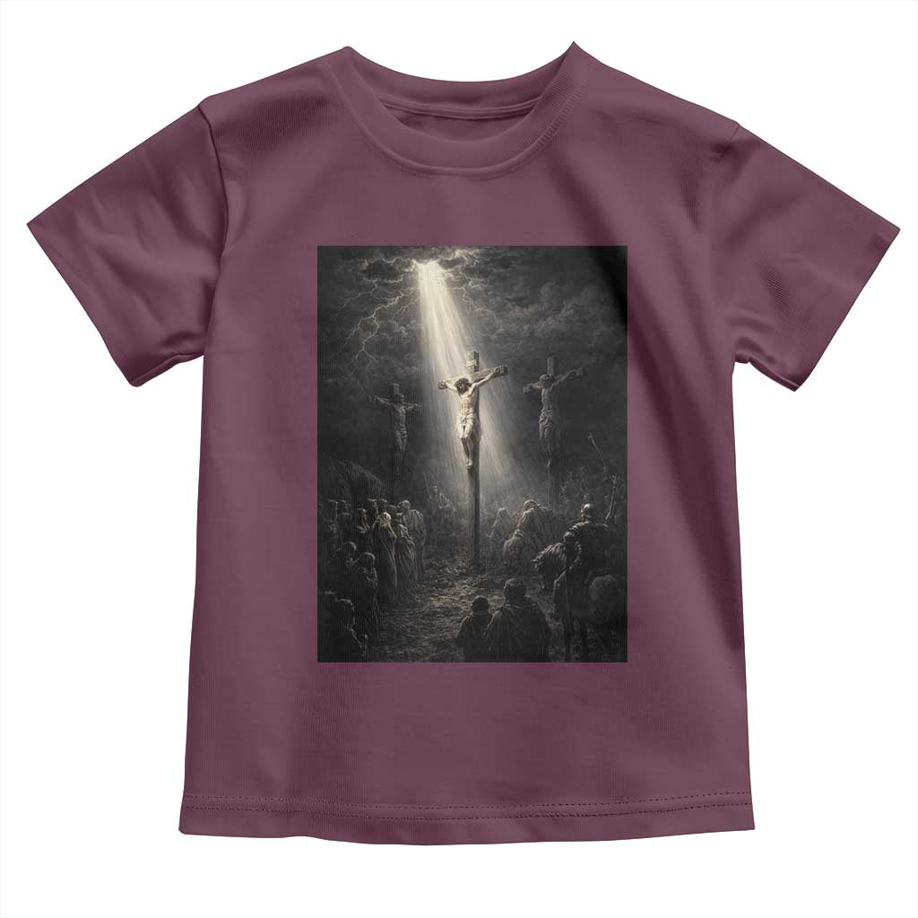 Jesus Christ Crucifixion Scene Religious Christian Easter Toddler T Shirt TS11 Maroon Print Your Wear