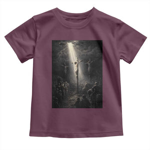 Jesus Christ Crucifixion Scene Religious Christian Easter Toddler T Shirt TS11 Maroon Print Your Wear