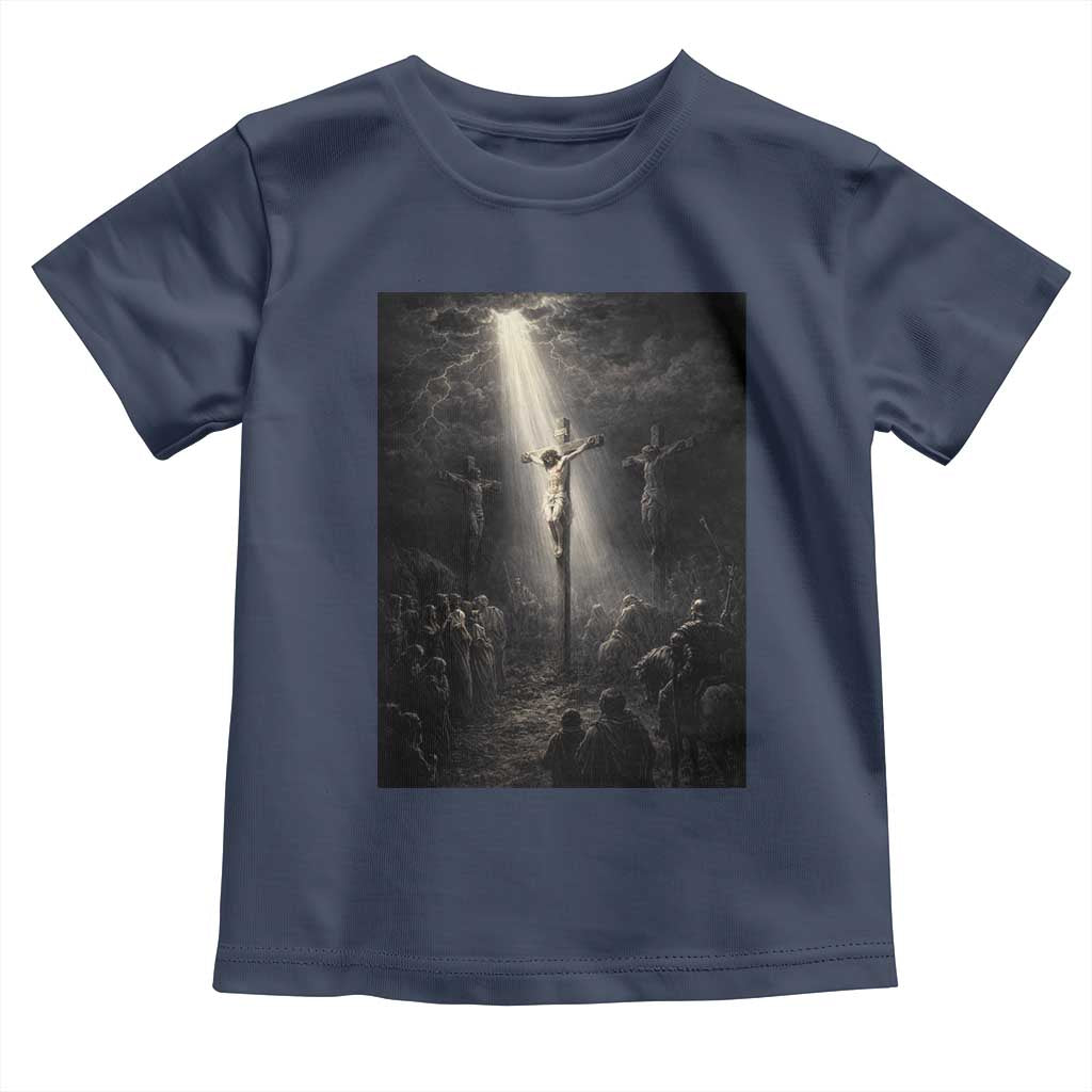 Jesus Christ Crucifixion Scene Religious Christian Easter Toddler T Shirt TS11 Navy Print Your Wear