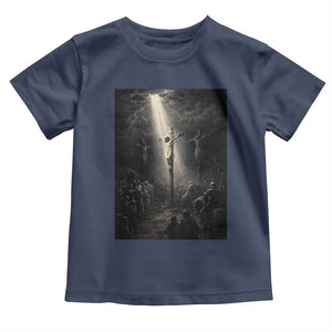 Jesus Christ Crucifixion Scene Religious Christian Easter Toddler T Shirt TS11 Navy Print Your Wear