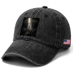 Jesus Christ Crucifixion Scene Religious Christian Easter Washed Cotton Baseball Cap TS11 Print Your Wear