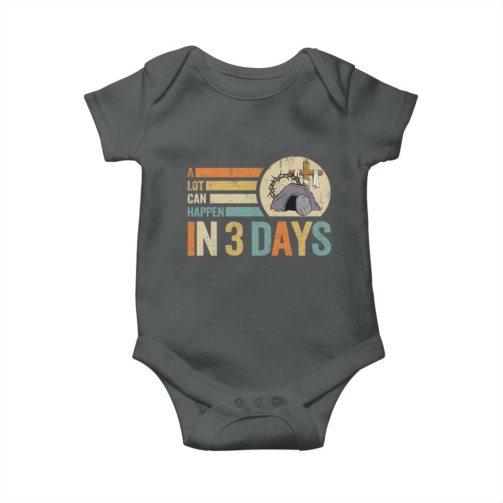Easter A Lot Can Happen In 3 Days Religious Baby Onesie TS11 Dark Heather Print Your Wear