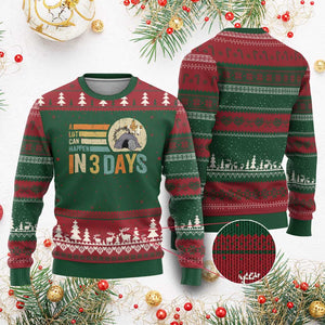 Easter A Lot Can Happen In 3 Days Religious Ugly Christmas Sweater TS11 Red Green Print Your Wear