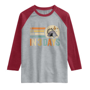 Easter A Lot Can Happen In 3 Days Religious Raglan Shirt TS11 Heather Gray Heather Red Print Your Wear