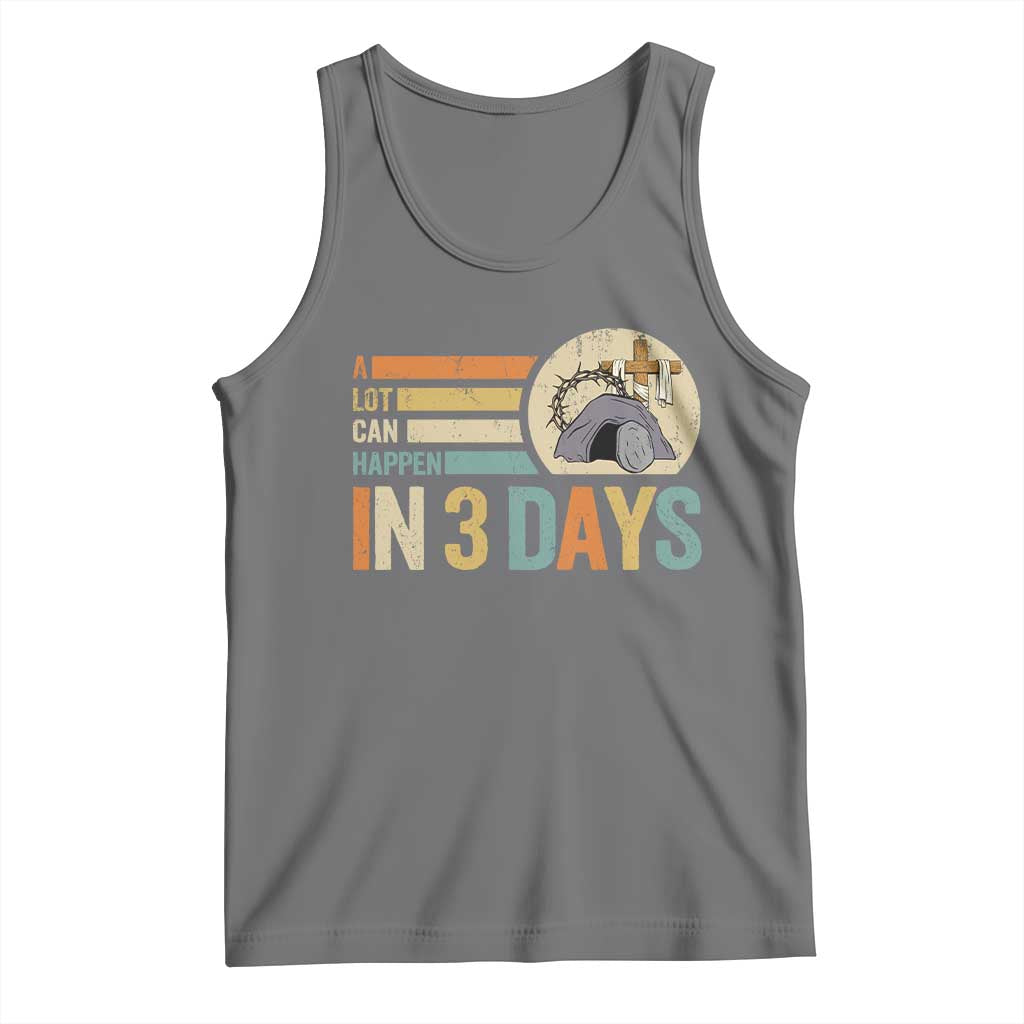 Easter A Lot Can Happen In 3 Days Religious Tank Top TS11 Black Heather Print Your Wear