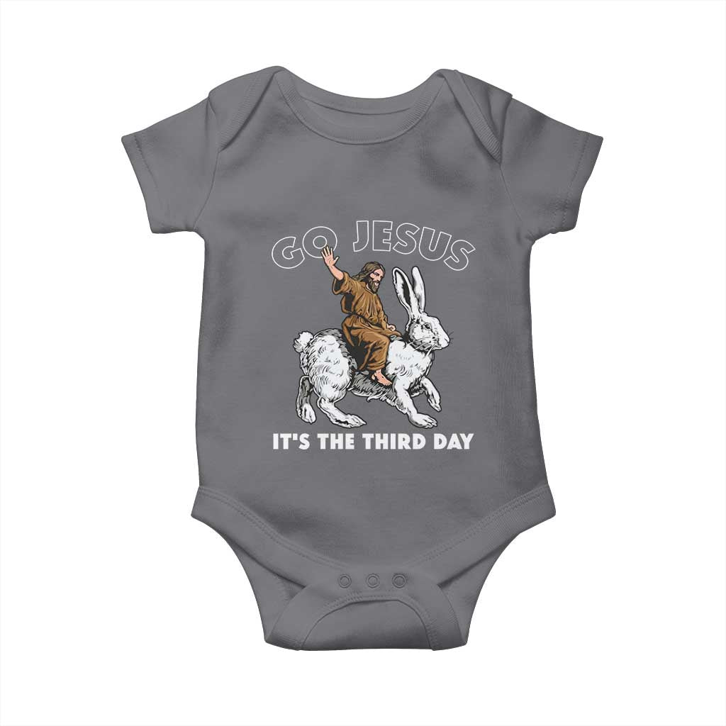 Funny Christian Easter Baby Onesie Go Jesus It Is The Third Day Religious Bunny TS11 Charcoal Print Your Wear