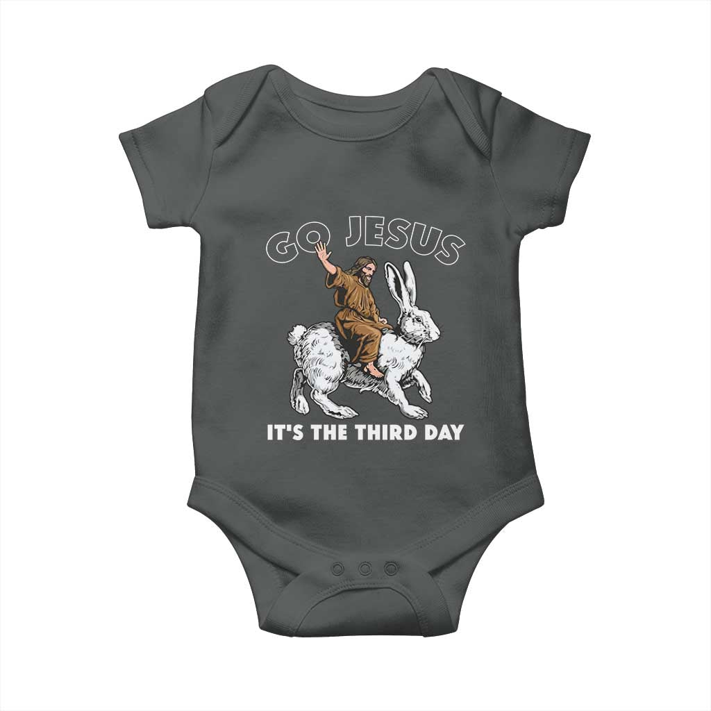 Funny Christian Easter Baby Onesie Go Jesus It Is The Third Day Religious Bunny TS11 Dark Heather Print Your Wear