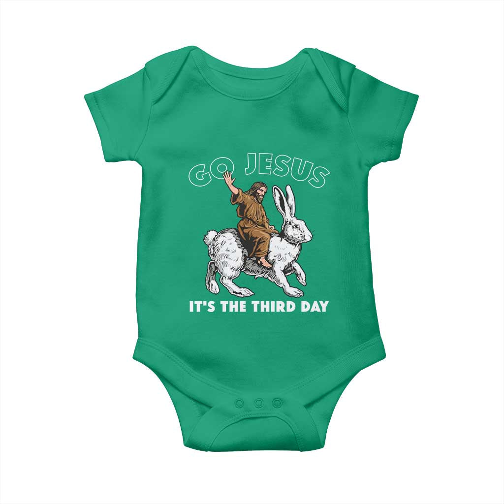 Funny Christian Easter Baby Onesie Go Jesus It Is The Third Day Religious Bunny TS11 Irish Green Print Your Wear