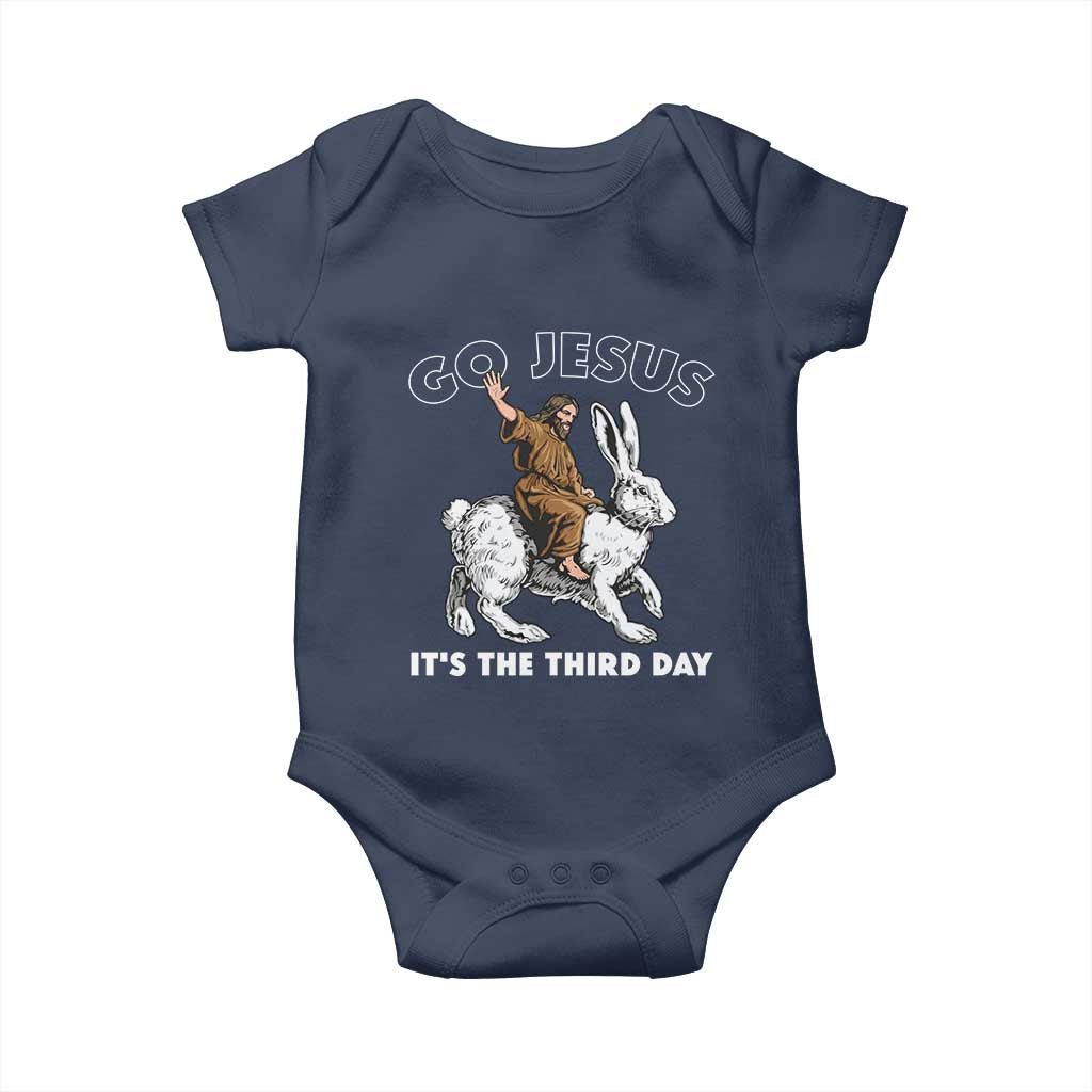 Funny Christian Easter Baby Onesie Go Jesus It Is The Third Day Religious Bunny TS11 Navy Print Your Wear