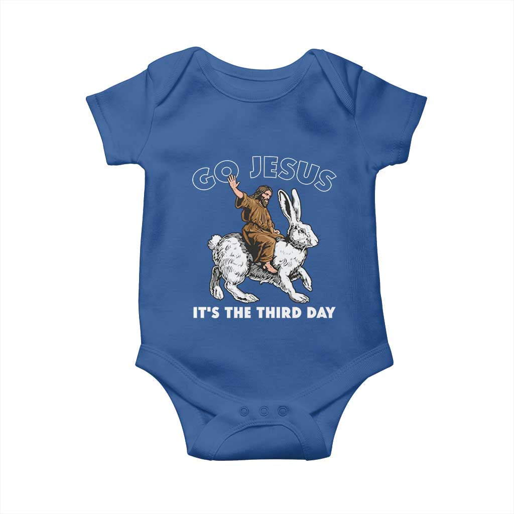 Funny Christian Easter Baby Onesie Go Jesus It Is The Third Day Religious Bunny TS11 Royal Blue Print Your Wear