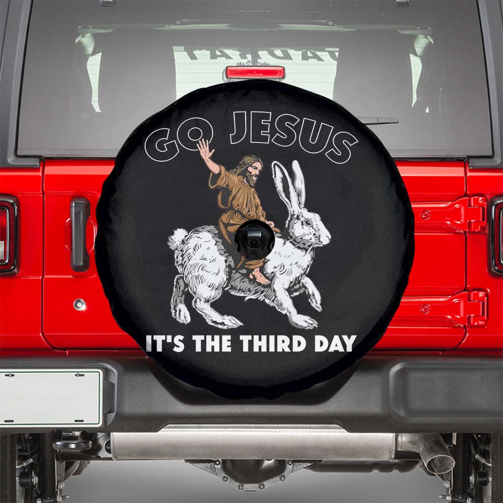 Funny Christian Easter Spare Tire Cover Go Jesus It Is The Third Day Religious Bunny TS11 Black Print Your Wear