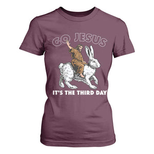 Funny Christian Easter T Shirt For Women Go Jesus It Is The Third Day Religious Bunny TS11 Maroon Print Your Wear