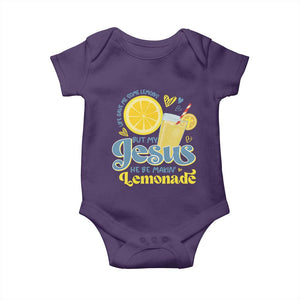 Life Gave Me Some Lemons But My Jesus He Be Makin Lemonade Baby Onesie TS11 Purple Print Your Wear