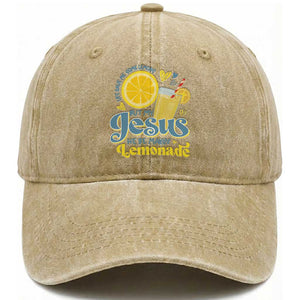 Life Gave Me Some Lemons But My Jesus He Be Makin Lemonade Washed Cotton Baseball Cap TS11 Print Your Wear